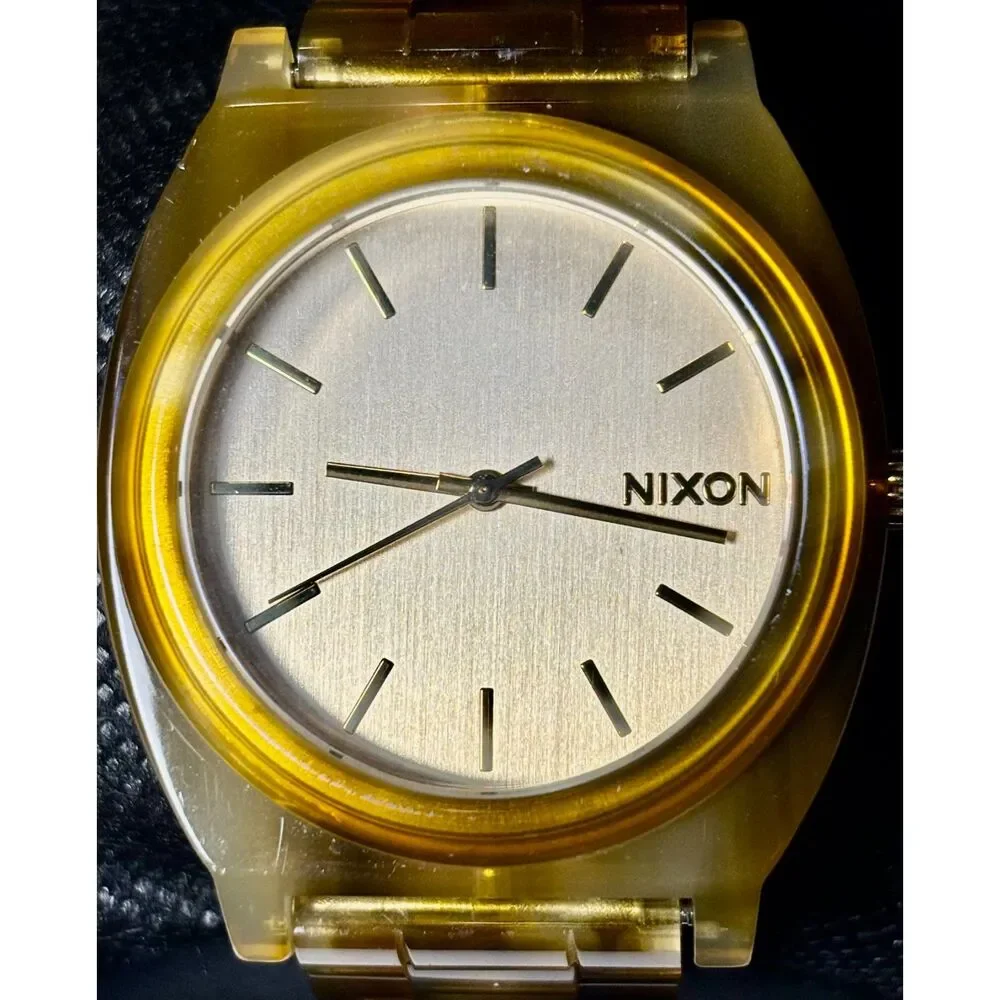 NIXON Time Teller Acetate Watch – Golden Amber (Excellent Condition!)